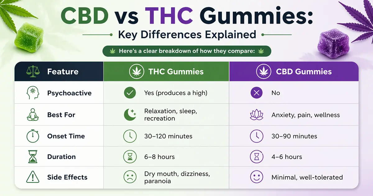 CBD vs THC Gummies Key Differences Explained