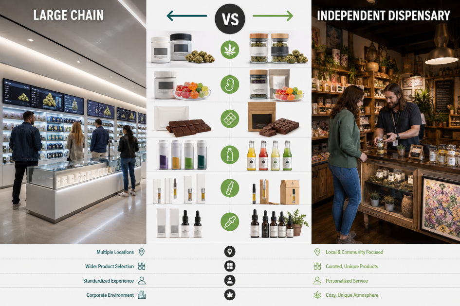 Chain Retail vs Independent Dispensaries
